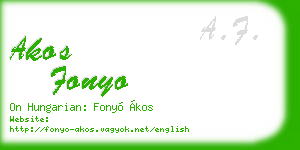 akos fonyo business card