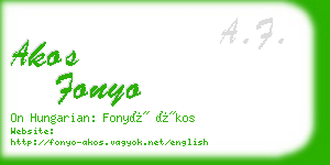 akos fonyo business card